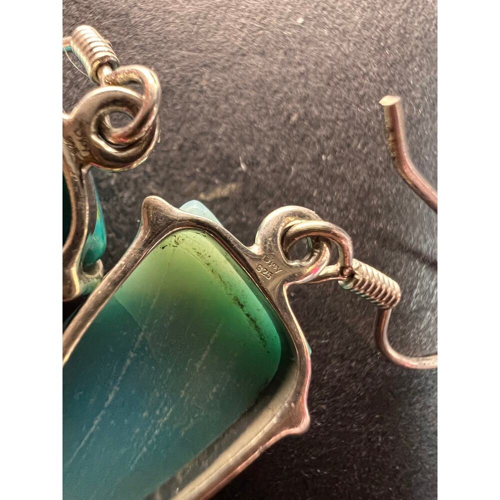 New Peruvian Opalina Sterling Silver Dangle Earri… - image 6